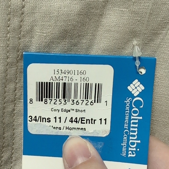 NWT Columbia Active Omni Shade Sun Protection Men's Tan Shorts Size 34 - Picture 2 of 6